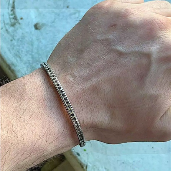 STERLING SILVER TRIBAL BOHO BANGLE BRACELET SET - Picture 9 of 14